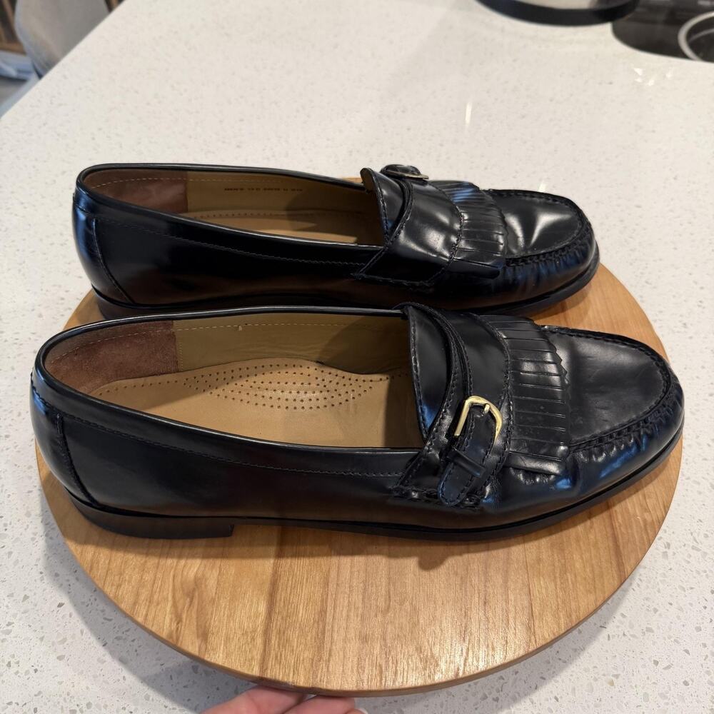 Cole Haan Shoes Mens 13D Kilty Loafers Pinch Buckle Mohagany Leather Monk Strap